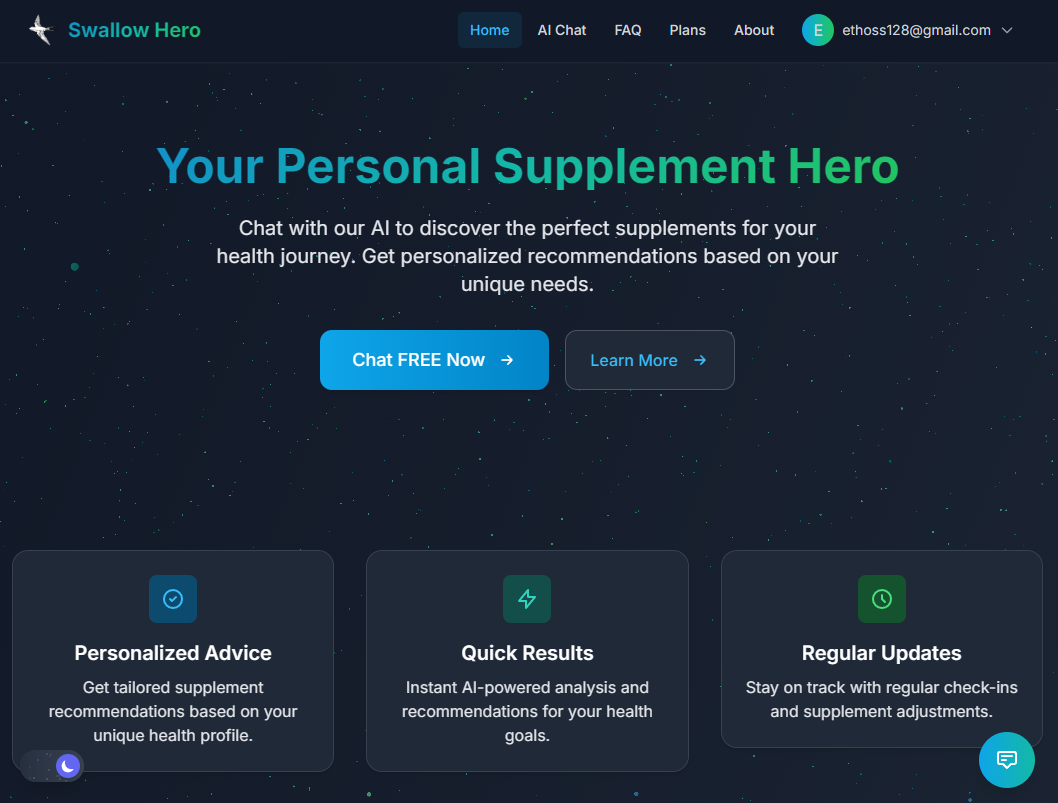 Swallow Hero custom React web application built by ArrowHit